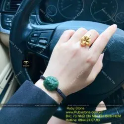 Vòng tay Hồ ly ngọc bích tết dây đen - Ảnh 4
