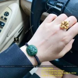 Vòng tay Hồ ly ngọc bích tết dây đen - Ảnh 5
