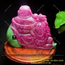 Tác phẩm tượng phật Di Lặc vác túi tiền đá quý Ruby Nam Phi - Ảnh 8
