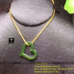 Mặt dây chuyền Trái tim Ngọc bích viền khung - Hình ảnh 7