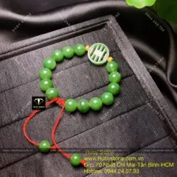 Vòng ngọc bích Canada 10 ly mix chữ “Thọ” - Hình ảnh 8