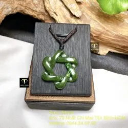 Mặt dây chuyền ngôi sao “David” ngọc bích Canada, KT 36mm - Hình ảnh 8