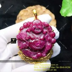 Phật Di Lặc Ruby Nam Phi siêu VIP, vàng 18k