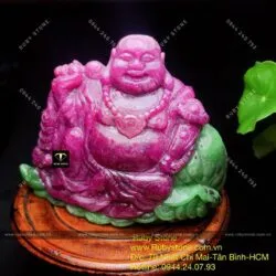 Tác phẩm tượng phật Di Lặc vác túi tiền đá quý Ruby Nam Phi - Ảnh 9