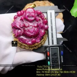 Phật Di Lặc Ruby Nam Phi siêu VIP, vàng 18k - Ảnh 3