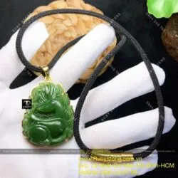 Hồ ly Ngọc bích dáng cách điệu, vàng 10k - Ảnh 4