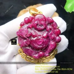 Phật Di Lặc Ruby Nam Phi siêu VIP, vàng 18k - Ảnh 4