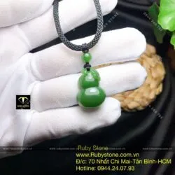 Mặt dây chuyền hồ lô ngọc bích Canada, KT 26mm - Hình ảnh 5