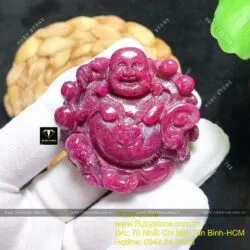 Phật Di Lặc cầm gậy như ý Ruby Nam Phi - Hình ảnh 3