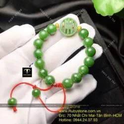 Vòng ngọc bích Canada 10 ly mix chữ “Thọ” - Hình ảnh 6