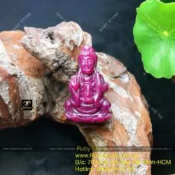 Phật Quan Âm tự tại Ruby Nam Phi, KT 42mm