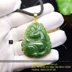 Hồ ly Ngọc bích dáng cách điệu, vàng 10k - Ảnh 10
