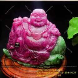 Tác phẩm tượng phật Di Lặc vác túi tiền đá quý Ruby Nam Phi - Ảnh 10