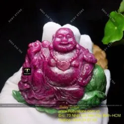 Tác phẩm tượng phật Di Lặc vác túi tiền đá quý Ruby Nam Phi - Ảnh 3