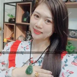 Hồ ly Ngọc bích dáng cách điệu, vàng 10k