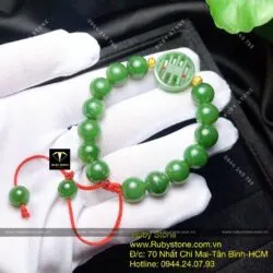 Vòng ngọc bích Canada 10 ly mix chữ “Thọ” - Hình ảnh 5