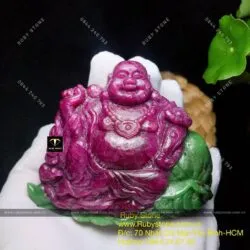 Tác phẩm tượng phật Di Lặc vác túi tiền đá quý Ruby Nam Phi - Ảnh 4