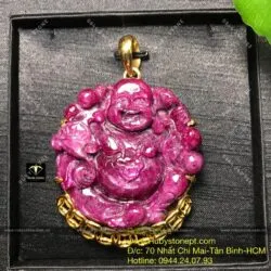 Phật Di Lặc Ruby Nam Phi siêu VIP, vàng 18k - Ảnh 5
