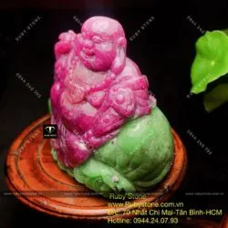 Tác phẩm tượng phật Di Lặc vác túi tiền đá quý Ruby Nam Phi - Ảnh 7