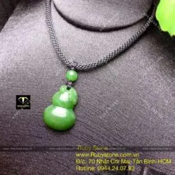 Mặt dây chuyền hồ lô ngọc bích Canada, KT 26mm - Hình ảnh 4