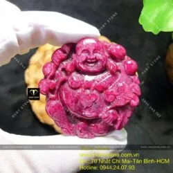 Phật Di Lặc cầm gậy như ý Ruby Nam Phi - Hình ảnh 5