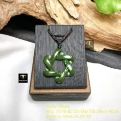 Mặt dây chuyền ngôi sao “David” ngọc bích Canada, KT 36mm - Hình ảnh 6