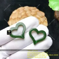 Mặt dây chuyền Trái tim Ngọc bích viền khung - Hình ảnh 2
