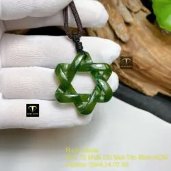 Mặt dây chuyền ngôi sao “David” ngọc bích Canada, KT 36mm - Hình ảnh 7