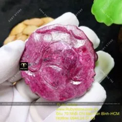Phật Di Lặc cầm gậy như ý Ruby Nam Phi - Hình ảnh 4
