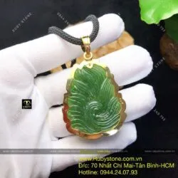 Hồ ly Ngọc bích dáng cách điệu, vàng 10k - Ảnh 7