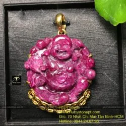 Phật Di Lặc Ruby Nam Phi siêu VIP, vàng 18k - Ảnh 6