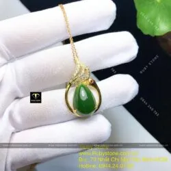 Mặt dây chuyền Thiên nga Ngọc bích, vàng 18k - Ảnh 8