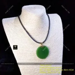 Mặt dây chuyền ngọc bích Canada móc vàng 18k, kích thước 47mm - Hình ảnh 7