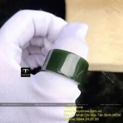 Nhẫn càn long Ngọc bích xanh đậm - Ảnh 3