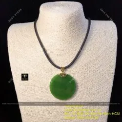 Mặt dây chuyền ngọc bích Canada móc vàng 18k, kích thước 47mm - Hình ảnh 9
