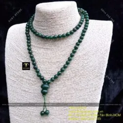 Tràng hạt 108 ngọc bích Canada 8 ly xanh đậm - Ảnh 5