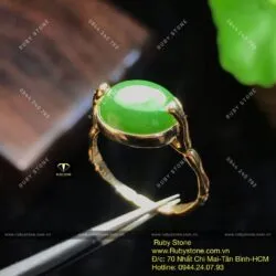 Nhẫn đốt trúc ngọc bích Canada, vàng 10k