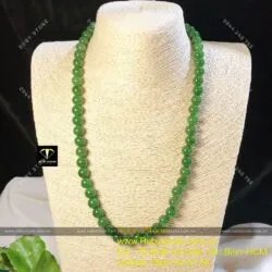 Chuỗi cổ ngọc bích Canada xanh lá 10 ly (62 hạt)