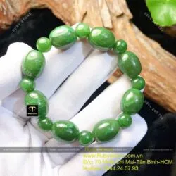 Vòng tay lu thống Ngọc bích Canada xanh lá - Ảnh 7