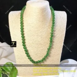 Chuỗi cổ ngọc bích Canada xanh lá 10 ly (62 hạt) - Hình ảnh 5