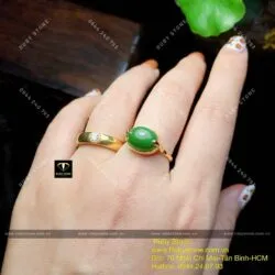 Nhẫn đốt trúc ngọc bích Canada, vàng 10k