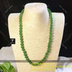 Chuỗi cổ ngọc bích Canada xanh lá 10 ly (62 hạt) - Hình ảnh 8