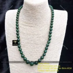 Vòng cổ ngọc bích Canada, hạt đuổi từ 8 đến 12 ly (62 hạt) - Ảnh 8