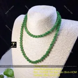 Vòng cổ ngọc bích Canada 108 hạt 8 ly - Hình ảnh 7