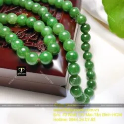Chuỗi cổ ngọc bích Canada xanh lá 10 ly (62 hạt) - Hình ảnh 2