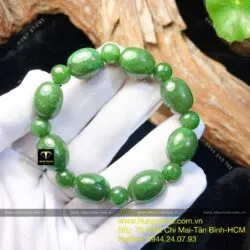 Vòng tay lu thống Ngọc bích Canada xanh lá - Ảnh 6