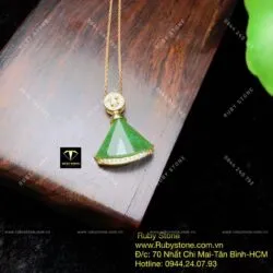 Mặt dây chuyền Cánh quạt ngọc bích, vàng 10k - Ảnh 7