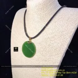 Mặt dây chuyền ngọc bích Canada móc vàng 18k, kích thước 47mm - Hình ảnh 10