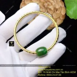 Lắc tay lu thống Ngọc bích, vàng 18k
