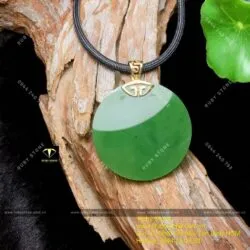 Mặt dây chuyền ngọc bích Canada móc vàng 18k, kích thước 47mm - Hình ảnh 5